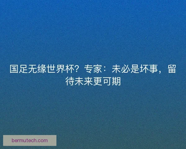 国足无缘世界杯？专家：未必是坏事，留待未来更可期