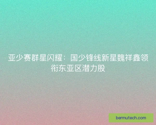 亚少赛群星闪耀：国少锋线新星魏祥鑫领衔东亚区潜力股