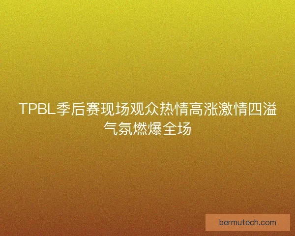TPBL季后赛现场观众热情高涨激情四溢气氛燃爆全场